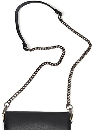 WJUAN PU Leder- Kettenriemen, Kette Trageriemen Größe Gesamtlänge 120 cm Gelten für Damen Handtaschen Umhängetasche Geldbeuteln (Schwarz)