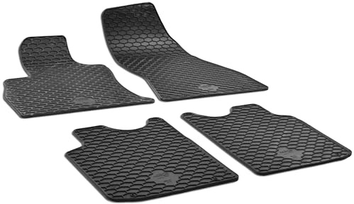 WALSER DirtGuard Gummi Fussmatten Auto für FIAT 500L 09/2012-Heute, 100% passgenaue Auto Fußmatten, robuste Universal Fußmatte Auto, Gummimatten Auto