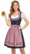 BENNIES Dirndl Damen midi Trachtenkleid Damen Trachtenrock Trachtenmode Kleid Dirndlbluse für Oktoberfest Rosa 40