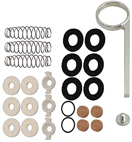 Mxfans Trumpet Valve Repair Kit B-flat Finger Buttons Cap Screw Key Replacement Parts Pack of 24