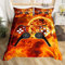 Orange Gamepad Bettwäsche 135x200 Kinder Jugendliche Universum Planet Videospiel Controller Aktionstasten Bettwäsche-Set Flamme Luxus Dekor Spieler Gaming Schlafzimmer Bettbezug Jungen Teens