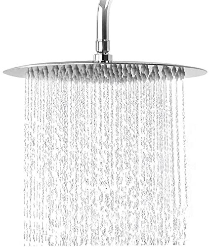 12/10/8/6 Zoll Edelstahl ultradünne Wasserfalldusche Regendusche quadratischer Regentropfen runder Wassertropfen, 10 Zoll