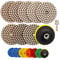 HIGHDRIL Almohadillas Pulido Diamante Seco - 8pcs(#50x3/#100x2/#200/#400/#800) Almohadillas con M14 Soporte Plástico + Adaptador Lijado 100MM para Granito Piedra Mármol Amoladora Pulir Kit