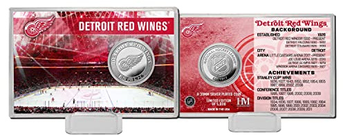 Highland Mint Detroit Red Wings Team History NHL Silver Coin Card