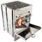 Abcsea 1 Pcs Estufa para Cámping Acero Inoxidable, Estufa de Leña Camping Portatil con Parrilla de Malla BBQ, Hornillos de Acampada, Estufa Plegable para Caminatas alAire Libre