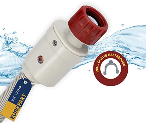 Europart 10071957 Zulaufschlauch Warmwasser 3,5m 3/4 90°C mit Aquastop Sicherheitsventil Universal für Waschmaschine Geschirrspüler