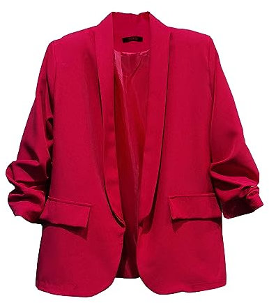 Miss Rouge Giacca,Blazer,Tinta Unita,Manica 3/4, Fucsia, 48
