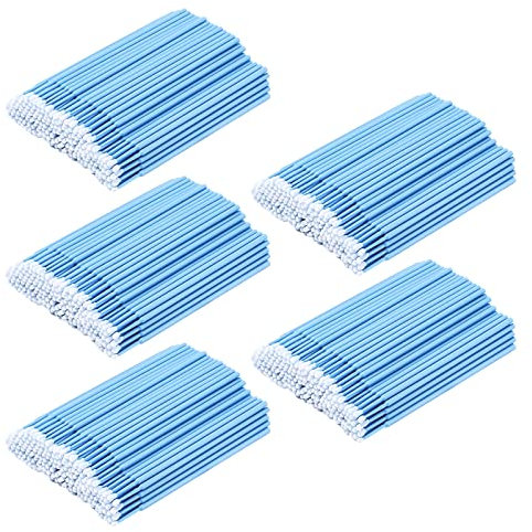 500 Pièces Pinceaux Lèvre Jetables Micro Pinceaux Applicateurs Jetables Coton-tige jetable pour Extension de Cils,Coloration des Cils Oral et Dentaire Maquillage et Propreté