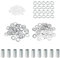 PATIKIL M10 Filetage 2cm Lampe Tige Filetée Trousse avec Écrous Blocage Rondelles, Assortiment de Fixations pour Lustre Plafond Luminaire Bricolage, Placage Zinc