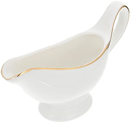 CALLARON Sauciere Goldrand Milchkännchen Mit Goldrand Sauciere Soße Saucenkrug Gewürzkrug Milchkännchen Mit Griff Für Salatdressings Milchkännchen Pfeffer Sauciere Keramik Sauciere Keramik