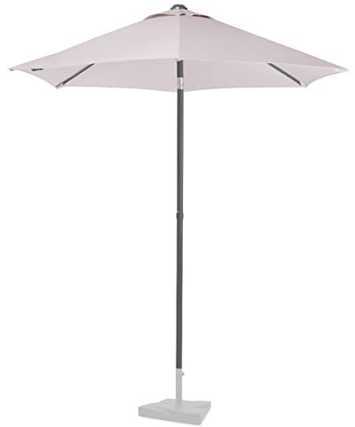 VONROC Parasol Torbole Ø200cm - Premium - Parasol Beige Petit & Rond - Installation Facile Appuyer pour Ouvrir - Protection UPF 50+ - Housse Incluse - Idéal pour Plage, Terrasse, Jardin