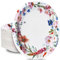 Boocikey 50PCS Floral Oval Paper Plates Party Supplies 10×12 in Large Oval Dinner Plates Tea Party Plates Bulk for Holiday Bridal Shower Wedding Wildflower Decorations