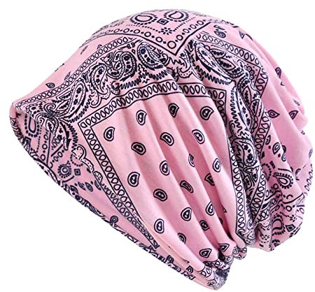 Beanie Chemo Mützen Damen Sommer Turban Beanie Super Weich Slouchy Kopfbedeckungen Kop Wraps Beanie Mütze Kappe für Haarausfall, Kreb, Chemo Rosa
