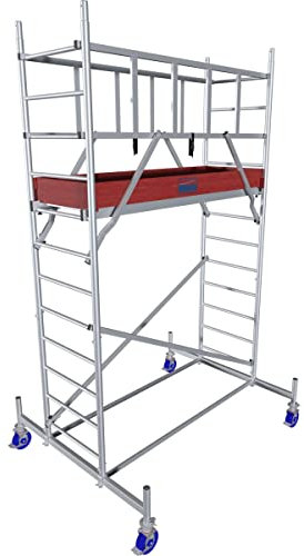 Krause 940117 FahrGerüst Aluminium Rollgerüst fahrbar Arbeitshöhe (max.): 4.30m Silber 89kg