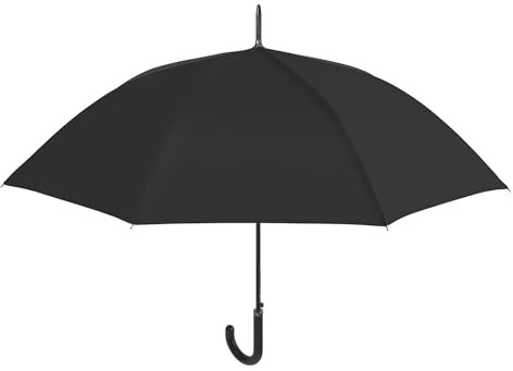 PERLETTI Ombrello automatico nero con custodia 104 cm, Nero, único