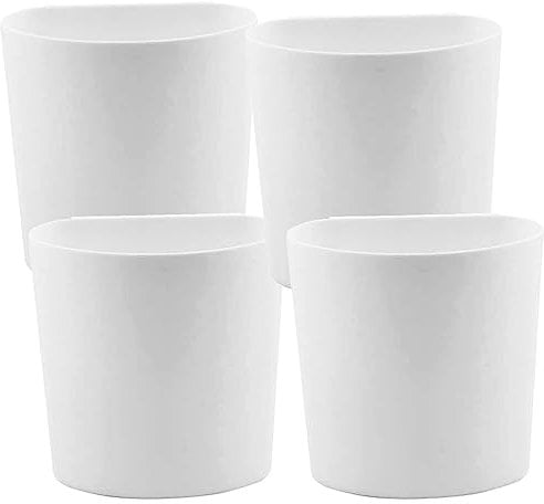 HEMOTON Lot de 4 porte-gobelets à suspendre, accessoires de chariot à roulettes, porte-crayons, conteneurs de rangement, pots de fleurs, seaux suspendus, organiseurs de maquillage, blanc