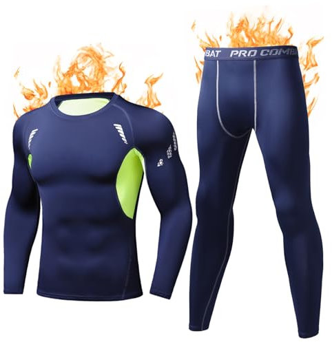 Terecey Thermounterwäsche Herren Winter Fussball Funktionsunterwäsche Innenfleece Lange Unterwäsche Herren Thermo Unterwäsche Männer Skiunterwäsche Für Sport Skifahren