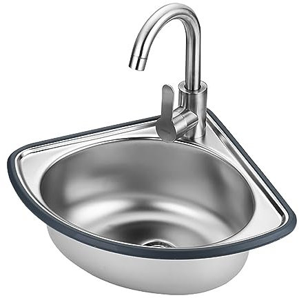 Waschbecken Wandmontage, Eckwaschbecken,bathroom Sink, Mit Abtropfeinheit Und Wasserhahn, Spülkantenschutz, Für Zimmer, Garage, Keller, Außen- Und Innenbereich ( Color : Package five , Size : 34*34*15