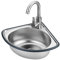 Waschbecken Wandmontage, Eckwaschbecken,bathroom Sink, Mit Abtropfeinheit Und Wasserhahn, Spülkantenschutz, Für Zimmer, Garage, Keller, Außen- Und Innenbereich ( Color : Package five , Size : 34*34*15