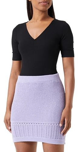 NAEMI Minigonna da Donna in Maglia 11026970-na01, Lilla, XS Gonna, X-Small