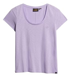 Superdry Damen Studios T-Shirt mit tiefem Ausschnitt