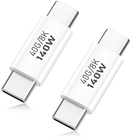 AIYEEN Adattatore USB C 40 Gbps (2 Pezzi), Adattatore USB C Maschio a Maschio Connettore Adattatore USB 4.0 Tipo C Compatibile con iPhone 15, Thunderbolt 3, Samsung, MacBook