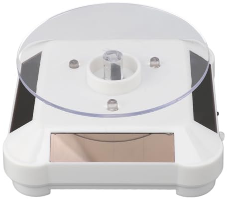 Hyuduo 360 Rotating Solar Display Stand Turntable for Jewelry Models Resin Curing Light with 3D Printer, Battery Double Used