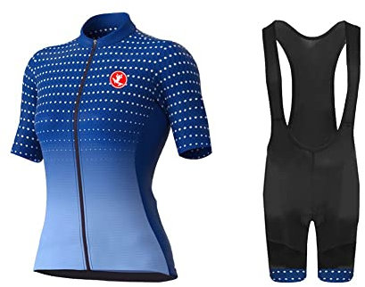 UGLY FROG Damen Radsporttrikot-Set Kurzarm 2-teiliger Anzug mit Gel gepolsterter Trägershorts für Sommer Outdoor-Radfahren