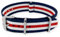 Natos.com - Blau Weiss Rot NATO Uhrenarmband G10 Military Nylon Strap - 22 mm