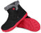 Gaatpot Barfußschuhe Winter Jungen Mädchen Winterstiefel Wasserdichte Kinder Stiefel,Dullschwarz Rot,EU36