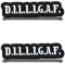2 Stück D.I.L.L.I.G.A.F Lustiger Patch Bügelbild Aufbügler Iron On Flicken Taktisch Abzeichen Militär Applikation für Jacke Kleidung Taschen Weste Rucksäcke T-Shirt Baseballkappe