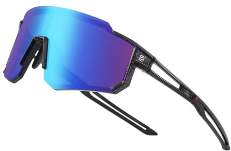 DUCO Polarisierte c Jugend sport Radfahren Schatten Leichter Rahmen UV400 Kind Jungen Mädchen Baseball Sonnenbrille DK310 (Schwarz Rahmen Red Blau Dots Blau Linse)
