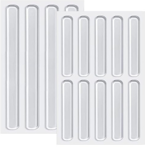 14 Pcs Furniture Bumpers, Silicone Clear Cabinet Door Bumpers Adhesive Cabinet Bumpers 6.3cm&15cm Furniture Bumper Strips Transparent Bumpers Pads for Furniture & Doors Protectors