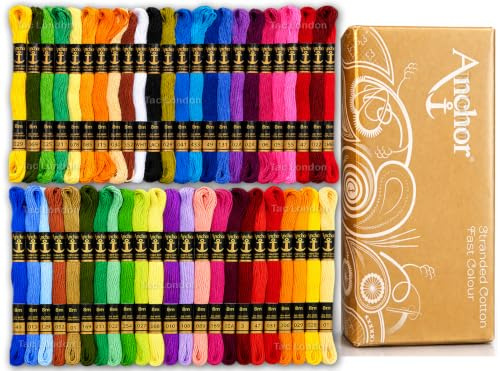 100 Anchor Cotton Cross Stitch | Coats Cotton Premium Skeins | Cross Stitch Embroidery Floss/Stranded Cotton: Club Assortment: 100 Skeins Specail Edition UK Free P&P