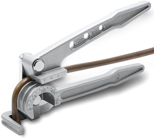 CCLIFE Piegatubi Rame 3 in 1, Curvatubi per Rame 6 8 10 mm, Angolo di Piegatura 180° Alluminio e Ottone