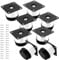 ASelected Lot de 8 Pieds Réglables Meubles Blanc, Ø 50 mm/Hauteur 50 mm Pieds de Canapé en Métal Acier Inoxydable, Pied de Table Basse pour Meubles TV Armoires Lits Postes de Travail, avec 32 Vis