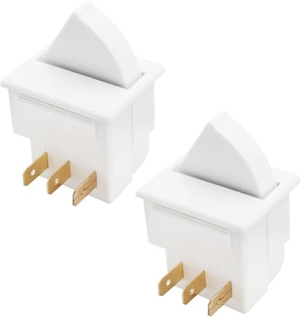 Create idea 2 interruttori per luce della porta del frigorifero a 3 pin compatibili con Whirlpool W11396033 12002646 WPW10656771 40,8 x 29,3 mm 125 V/5 A 250 V/2,5 A, sensore di luce per porta del