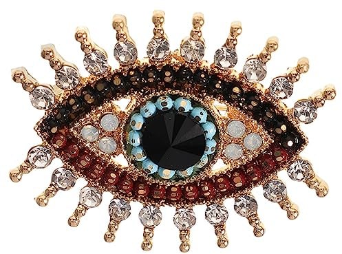 Garneck Evil Eye Brosche Für Damen – Kristall Strass Anstecknadel Mit Bösem Blick - Charmante Brosche Für Schal - Pullover Und Mantel Perfektes Schmuckstück Für Jede Gelegenheit