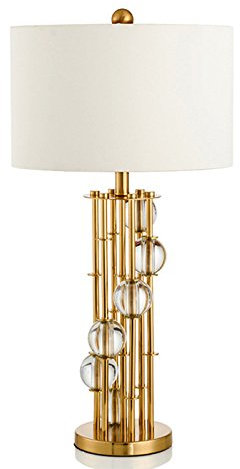 table lamp Lámpara de cama Lámpara de mesa moderna y elegante Villa creativa Sala de estar Dormitorio Lámpara de mesa de cristal de metal Escritorio de estudio Lámpara de lectura Lámpara de sala de