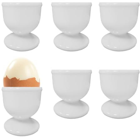 TENGEE 6 Stück Eierbecher,Eierbecher Lustig,Lustige Eierbecher,Eierbecher Plastik,Eierbecher Weiß,Eierbecher Kunststoff,Eier Becher,Egg Cups,Eierbecher Modern,Geeignet Zum Halten Von Eiern