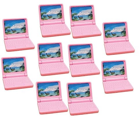 ibasenice Mini Laptop for Dollhouse Miniature Model Computer Safe Plastic Realistic Notebook Look for Decor Diy