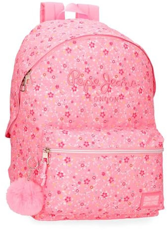 Pepe Jeans Alenka Rosa Zaino Scuola Portatile 15,6 Pollici Rosa 31x42x17,5 cm Poliestere 22,79L by Joumma Bags, Rosa, Taglia unica, Zaino scuola