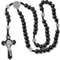 Holz Rosenkranz Halsketten, Katholisches Kreuz Rosenkranz Halskette, Naturholz Gebetskette Halskette, Religiöse Gebetskette mit Kreuz Anhänger, für Kommunion, Taufe, Messe, Bibel