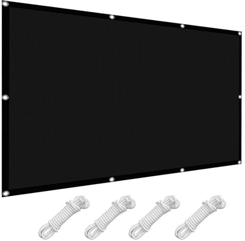 Vela Ombreggiante Rettangolare 3.6 x 4.9 m Impermeabile, Protezione Solare Anti UV Vela Ombreggiante Antivento con Occhielli, Fune, Antistrappo per Giardino, Balcone, Nero