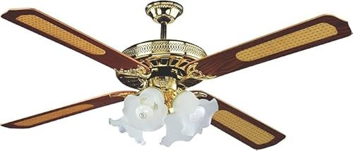 Avilia Ventilatore da Soffitto con Luce e 4 Pale in Legno, Lampadario Ventilatore da Soffitto con Catenella Silenzioso e 3 Velocità