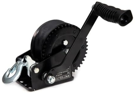 Cabrestante manual Expert, cabrestante pequeño de 500 kg, cabrestante manual con correa de cincha con resistencia a la rotura tres veces mayor Eslinga de elevación para barco, remolque y camión