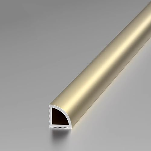 Fliesenprofil, Viertelkreis-Leiste 125 Cm (2 Stück) – Keramik-Kantenschutz Für Fliesen, Lange Fliesenleiste Für Badezimmer, Büro, Hotel Und Schule(Matte gold,15x15mm)