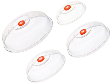 TEHAUX 4 piezas Tapas Protectoras para Microondas Transparentes Resistentes al Calor y Salpicaduras Cubre Platos para Cocina Doméstica y Restaurantes