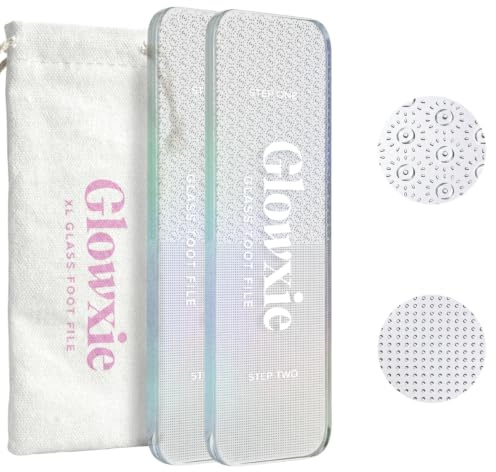 XL Glass Foot File by Glowxie | 2 Files in 1 (Scub+Buff) | Dead Skin & Callus Remover | Long Lasting | Hypoallergic