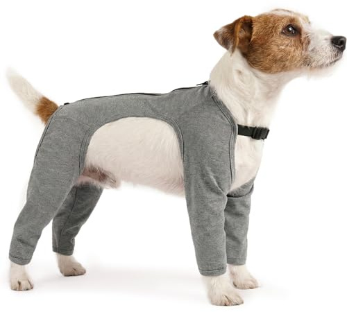 PUMYPOREITY Dog Recovery Suit, Leg Wound Cover Dog Medical Shirt Anti-Licking Protection Sleeve Stop Licking Leg Warmers for Arthritis(Grey, XS)